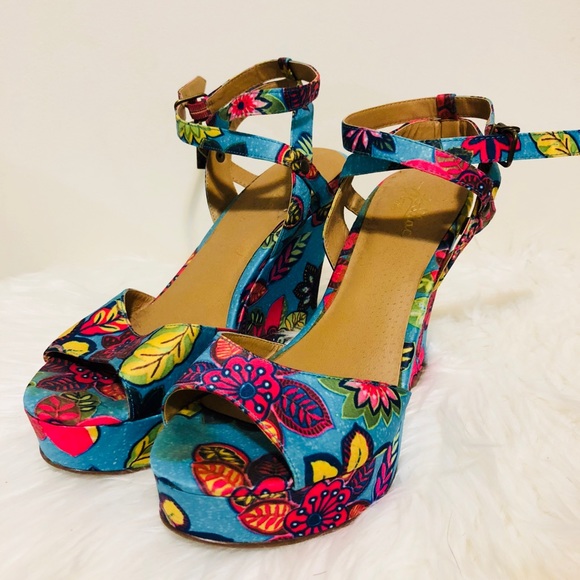 colorful wedge sandals